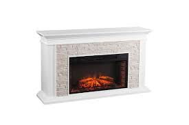 Photo 1 of !!!!!!!PARTS ONLYY!!!!!!!!!!!
Canyon Heights Faux Stacked Stone Electric Fireplace - White --- Box Packaging Damaged,

