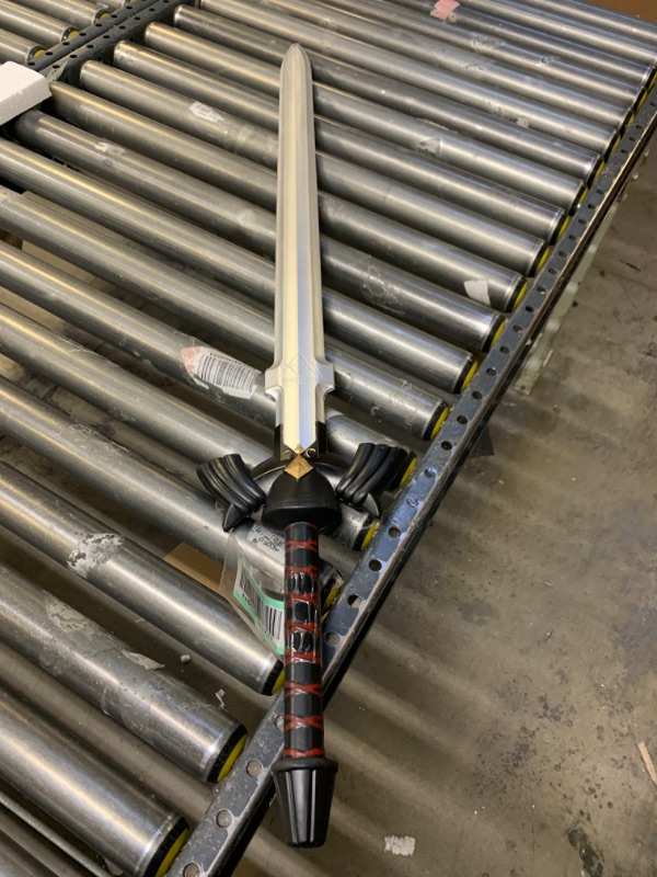 Photo 2 of Fantasy Legend of Zelda Master PU Foam Sword Cosplay Blade Props Weapon Collection Game Gift Sky Sword Link Breath of The Wild Knight Medieval Sword Single Black -42 inch --- No Box Packaging, Minor Use, Slightly Dirty from Shipping and Handling, Tape on 