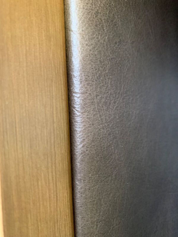 Photo 1 of Amazon Brand – Rivet Modern Leather Loveseat Sofa Couch with Wood Base, 63.4"W, Gray --- Item is New, Item is Sealed