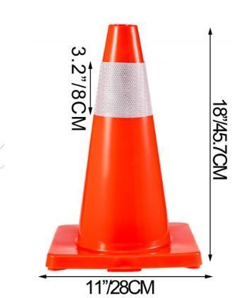 Photo 1 of 18" Traffic Cone PVC Safety Road Parking Cone --- No Box Packaging, Item is New
