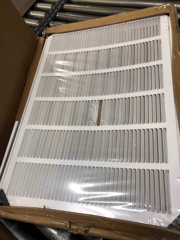 Photo 2 of 30"W x 20"H [Duct Opening Measurements] Steel Return Air Filter Grille (AGC Series) Removable Door, for 1-inch Filters, Vent Cover Grill, White, Outer Dimensions: 32 5/8"W X 22 5/8"H for 30x20 Opening Duct Opening Size: 30"x20"