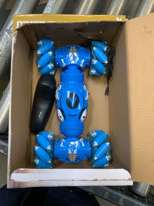 Photo 3 of BEMITON Remote Control RC Cars for Boys,Gesture Sensing RC Stunt Car 6 7 8-12 9 10 11 Year Old Kids Gifts,4WD Off Road Double Sided Drift Truck,Transformer Remote Controlled Offroad Vehicle --- Box Packaging Damaged, Moderate Use, Scratches and Scuffs on 