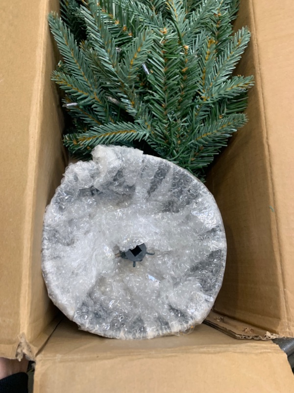 Photo 5 of National Tree Company Artificial Christmas Tree For Entrances | Includes White Lights and Pot | Everyday Collections - 3 ft --- Box Packaging Damaged, Item is New

