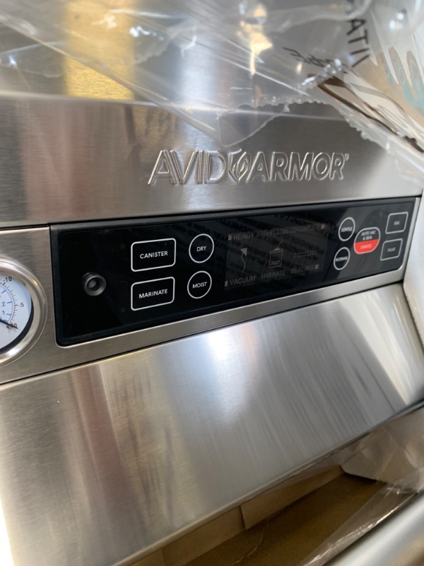 Photo 1 of Avid Armor A420 Vacuum Sealer Machine, Locking Lid, Roll Storage with Cutter 12" Seal Bar, User Friendly Digital Controls, Stainless Construction, Space Saving - Stores Upright, Starter Roll Included --- Box Packaging Damaged, Item is New
