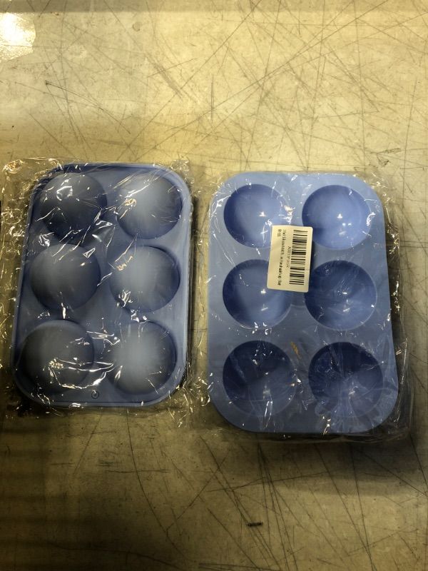 Photo 4 of 3 Silicone Mold for Hot Chocolate Bomb,Half Sphere Baking Mold for Making Chocolate , Cake, Jelly, Dome Mousse ,Handmade Soap (Blue)  - 2 PACKS , 6 TOTAL MOLDS  --
