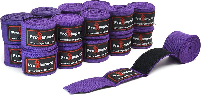 Photo 1 of 10pack--Pro Impact Mexican Style Boxing Handwraps 180" with Closure Elastic Hand & Wrist Support for Muay Thai Kickboxing Training Gym Workout or MMA for Men & Women - Wholesale HANDWRAPS
