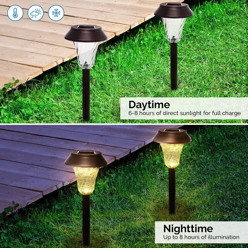 Photo 6 of 24pcs ---GreenLighting Stainless Steel Swirl Solar Pathway Light (Bronze)  Bronze Stainless Steel