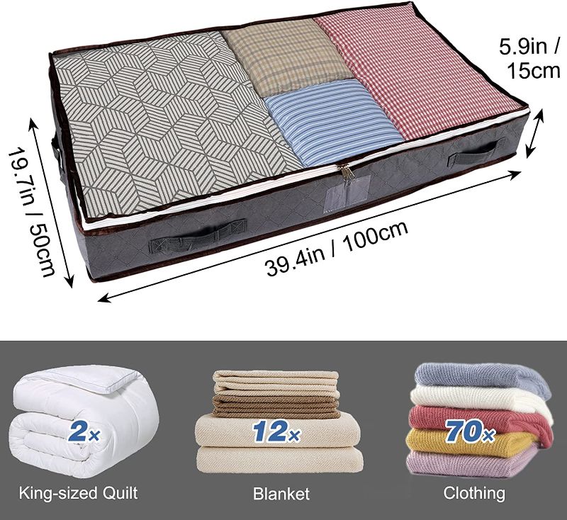 Photo 3 of 3 Pack Under Bed Storage Containers, Closet Storage, Organization And Storage Bedroom, Storage Bins Clothes Storage, Foldable Blanket Storage Bags, Under Bed Storage For Organizing (3 Pack Under Bed Storage Containers)