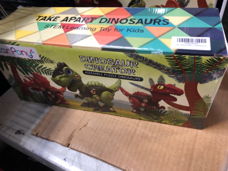 Photo 2 of 3 Pcs Take Apart Dinosaur Toys for 3 4 5 6 7 Year Old Boys Birthday Gifts with Dinosaur Eggs, Kids STEM Toys Dinosaur Toys for Kids 3-5 5-7 with Electric Drill----factory sealed 