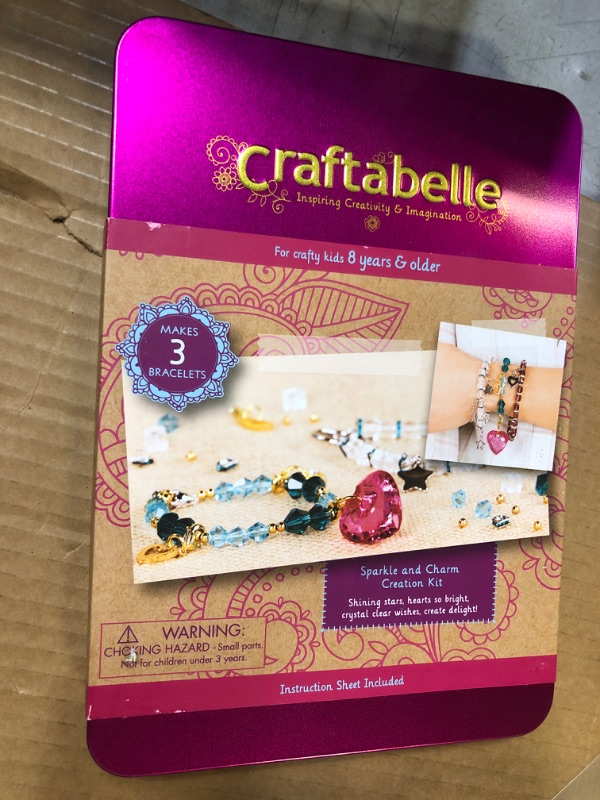 Photo 2 of Craftabelle – Sparkle and Charm Creation Kit – Bracelet Making Kit – 141pc Jewelry Set with Crystal Beads – DIY Jewelry Sets for Kids Aged 8 Years +----factory sealed 