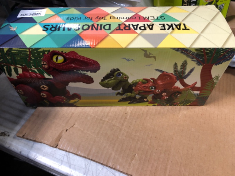 Photo 2 of 3 Pcs Take Apart Dinosaur Toys for 3 4 5 6 7 Year Old Boys Birthday Gifts with Dinosaur Eggs, Kids STEM Toys Dinosaur Toys for Kids 3-5 5-7 with Electric Drill----factory sealed 