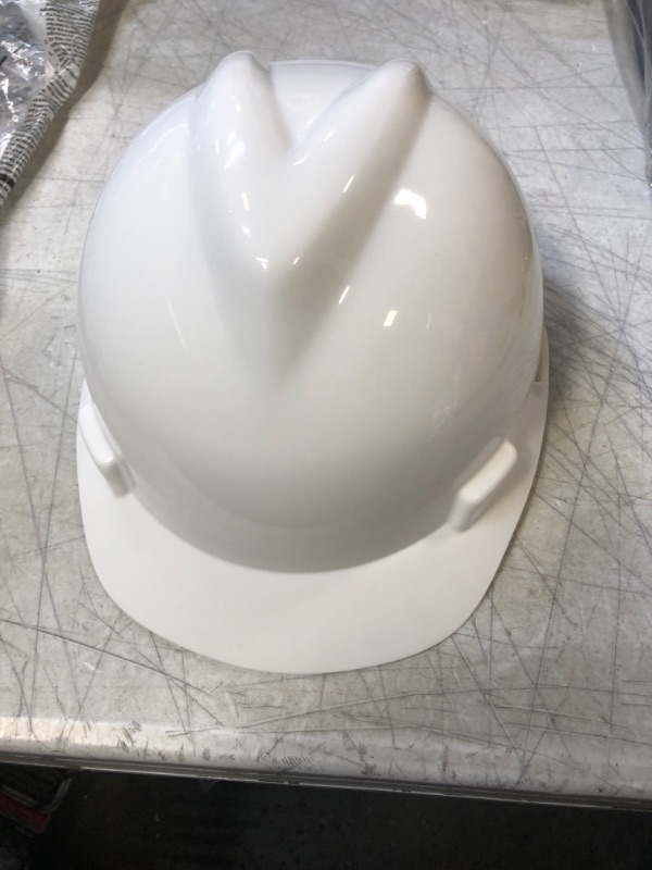 Photo 2 of MSA V-Gard Cap Style Safety Hard Hat Suspension | Polyethylene Shell, Superior Impact Protection, Self Adjusting Crown Straps White Standard 1-Touch Suspension Hard Hat