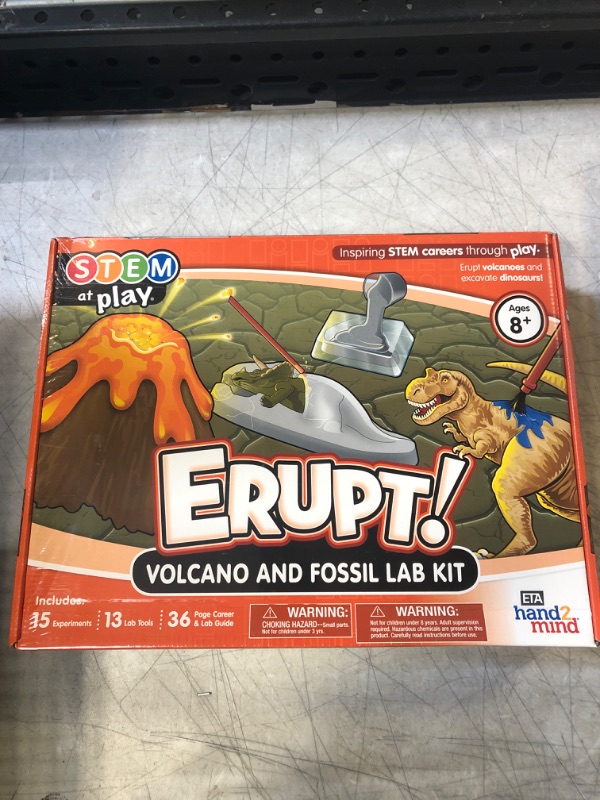 Photo 2 of ERUPT Volcano & Fossil Science Lab Kit For Kids Ages 8+ - 15 STEM Career Experiments and Activities | Learn About Dinosaurs,