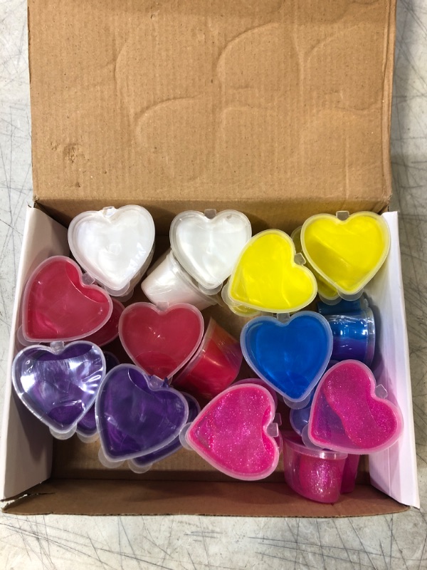 Photo 2 of Anditoy 24 Pack Valentines Day Slime Hearts for Kids School Class Classroom Valentines Day Cards Gifts Prizes Party Favors