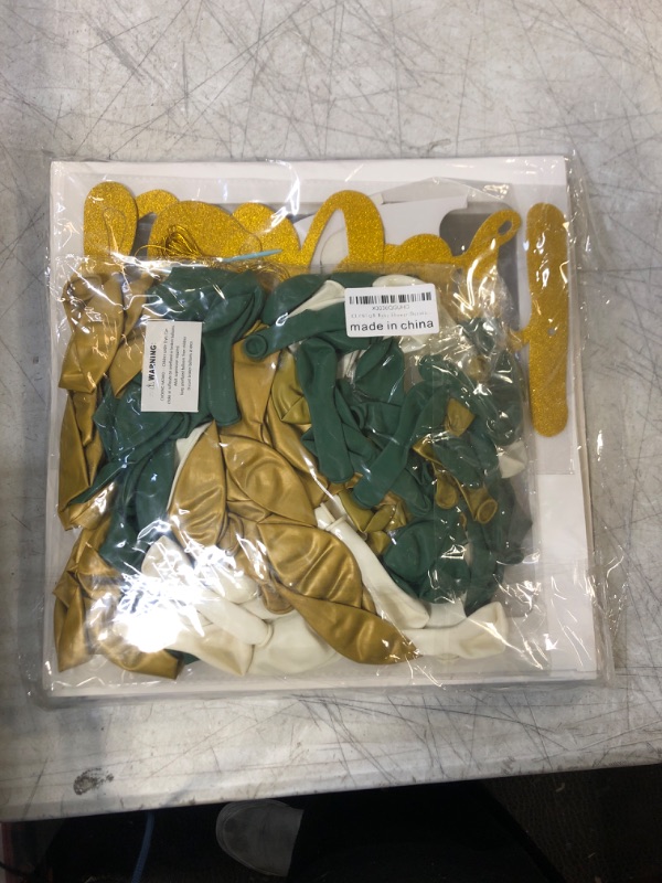 Photo 1 of CLZNLQB Sage green Baby Shower Decorations , Balloons Garland Arch, Balloon Boxes, Oh Baby Banner?Sage Green Gold White, Green,white