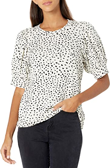 Photo 1 of Daily Ritual Women's Supersoft Terry Puff-Sleeve Top S
