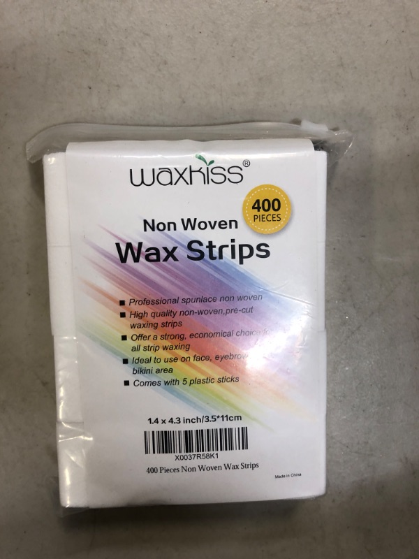 Photo 2 of  waxkiss Small Beauty Non-woven Waxing Strips for Facial & Body & Leg Epilating 1.5x 3.9 400Pcs for women & men, Wax Strips for Hair Removal Use 1 Count (Pack of 1)
