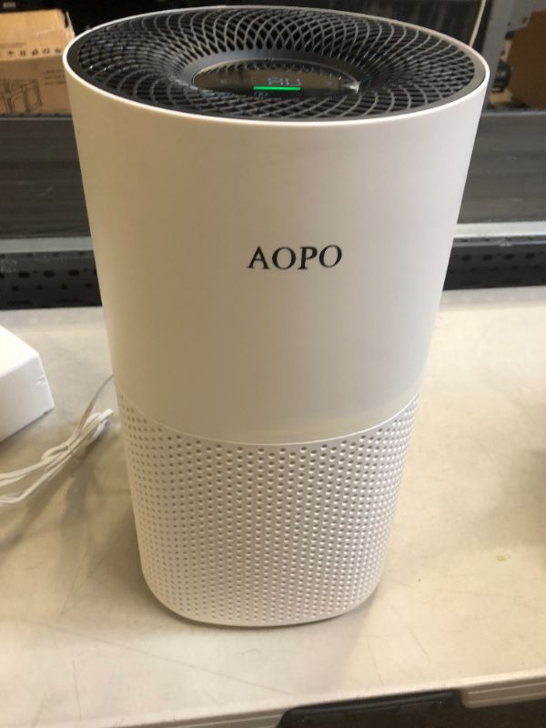 Photo 2 of AOPO Air Purifier for Large Rooms, H13 HEPA Air Filter Cleaner for bedroom, Covers up to 1200 sq ft, Filters 99.97% for Smoke, Allergies, Pet Dander, 22dB Ultra Quiet, White
