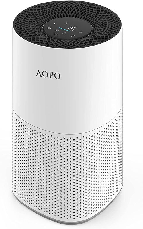 Photo 1 of AOPO Air Purifier for Large Rooms, H13 HEPA Air Filter Cleaner for bedroom, Covers up to 1200 sq ft, Filters 99.97% for Smoke, Allergies, Pet Dander, 22dB Ultra Quiet, White
