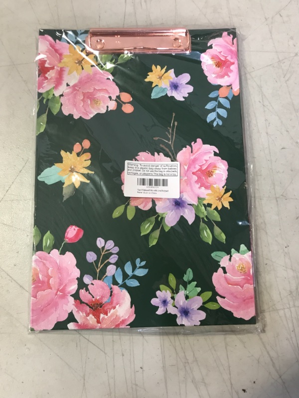 Photo 2 of Glitter Rose Floral Clipboard Folio with Lined Floral Notepad 13 X 9.25 Floral Fold-able Clipboard Office School Home Supply Style B