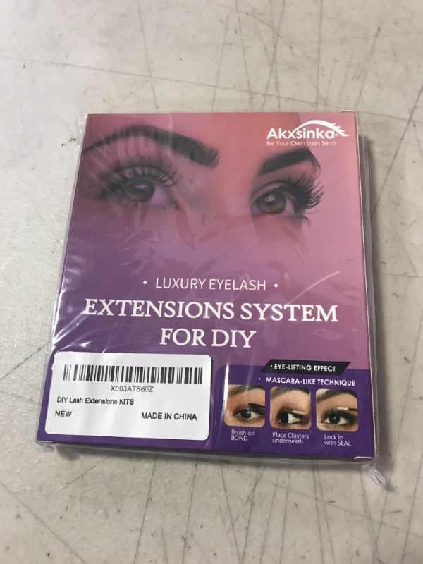 Photo 2 of Akxsinka Special Edition DIY Lash Extension Starter Kit with Mixed Length of 36 Featherlight Lash Clusters, Applicator, Lash Bond and Seal Glue - Damage Free Wispy Lash with Super Thin Microbands (KITS) ** FACTORY SEALED 