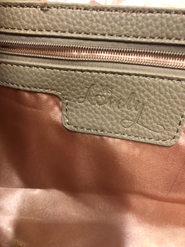 Photo 6 of MS LOVELY Women's Quilted Leather Weekender Travel Duffel Bag With Rose Gold Hardware - Large 22" Size - Cute Satin Inner Lining - Mauve