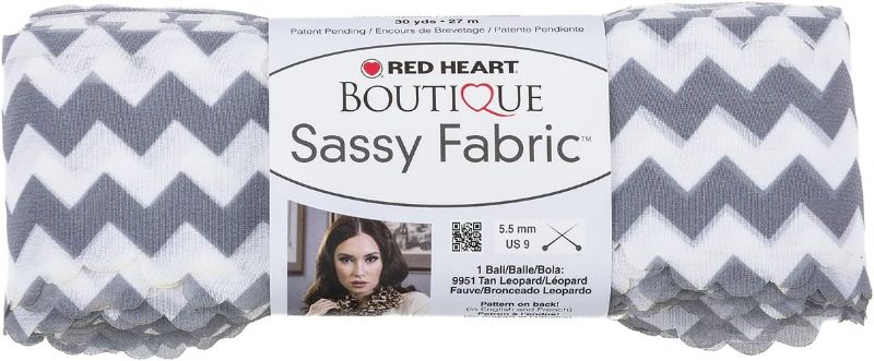Photo 1 of Coats: Yarn E818-9946 Red Heart Boutique Sassy Fabric Yarn, Grey Chevron

