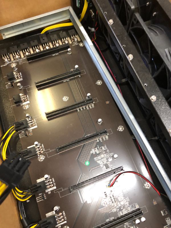 Photo 1 of SUOHUI GPU Mining Rig Complete System for Ethereum Classic ETC, ETH, RVN, Flux, Ergo Crypto Miner with 8 GPU Mining Motherboard ,PSU, RAM,SSD, Stackable Mining Frame Machine(Without GPUs) Black