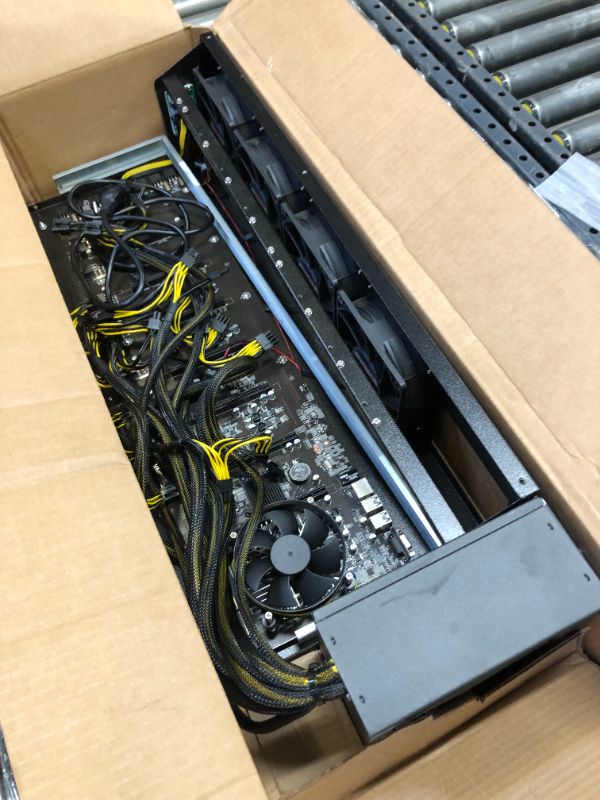 Photo 1 of SUOHUI GPU Mining Rig Complete System for Ethereum Classic ETC, ETH, RVN, Flux, Ergo Crypto Miner with 8 GPU Mining Motherboard ,PSU, RAM,SSD, Stackable Mining Frame Machine(Without GPUs) Black