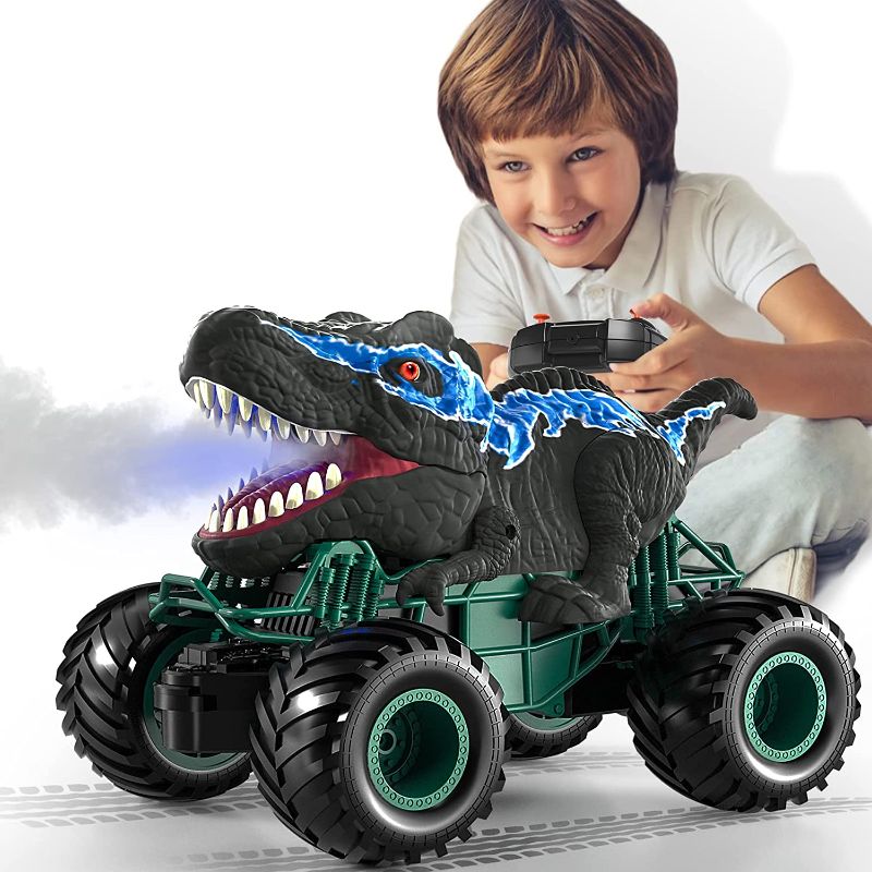 Photo 1 of Bennol 2.4GHz Remote Control Dinosaur Car Toys for Kids Boys, RC Dino Car Toys with Light, Sound & Spray, Indoor Outdoor All Terrain Electric RC Car Toys Gifts for 3 4 5 4-7 8-12 9 10 11 12 Boys