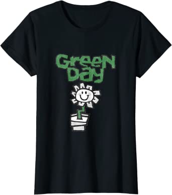 Photo 1 of (Size: M) Women Green Day Flower Pot T-Shirt