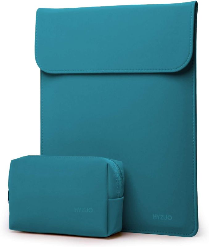 Photo 1 of HYZUO 13 Inch Laptop Sleeve Compatible with MacBook Air M2 A2681 13.6" Display, MacBook Air 13 M1 2018-2022, MacBook Pro 13 M2 M1 2016-2022, Faux Suede Leather Case with Accessory Bag, Deep Teal