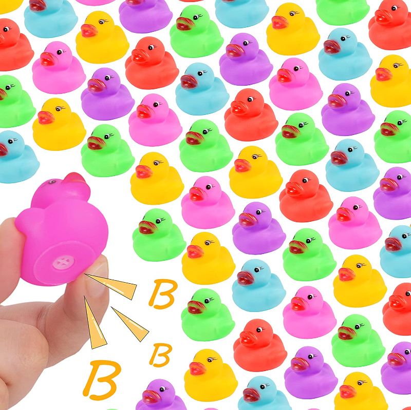 Photo 1 of 54-Pack Mini Bath Ducks Set, Mini Colorful Rubber Duckies Bath Toy for Child,Float & Squeak Tiny Ducks Pool Toy Set for Kids Party Favors,Birthday Party Supplies,Prize Rewards
