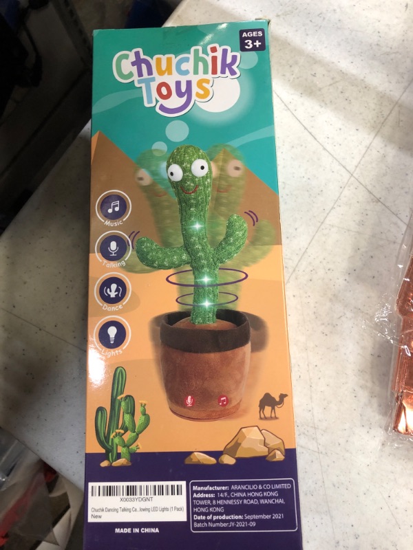 Photo 2 of Chuchik Dancing Talking Cactus Toy for Babies – 60 Songs the Singing Cactus Toy with 3 Changeable Outfits – Plush Wiggle Dancing Talking Repeating Mimicking Cactus Toy with Glowing LED Lights (1 Pack)