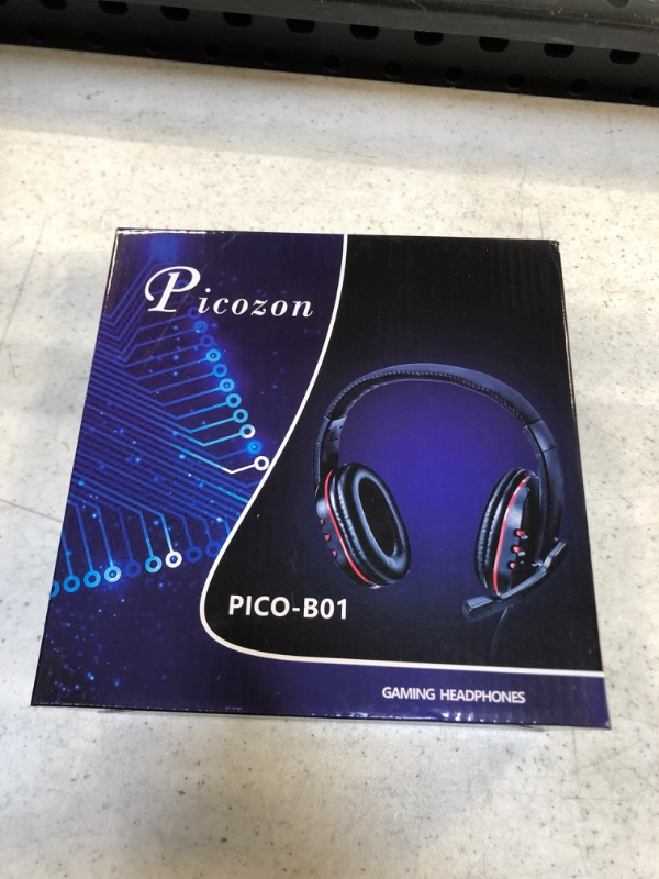 Photo 2 of Picozon Gaming Headset Headphone with Microphone for PS5, PS4, Nintendo Switch, Playstation 4, Playstation 5, Playstation Vita, Mac, Laptop, Tablet, Computer, Mobile Phones (3.5mm Plug) Black - ++FACTORY SEALED++