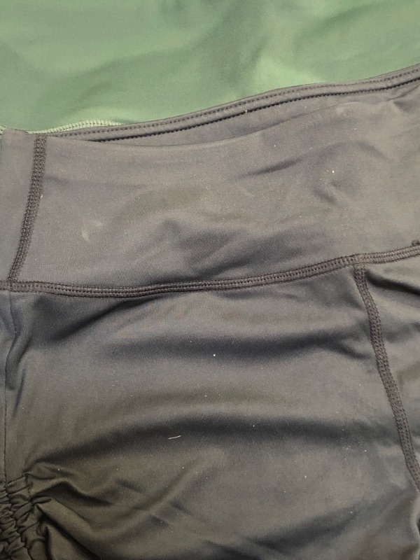 Photo 3 of CADMUS Athletic Booty Shorts for Women 3 Pack High Waisted Workout Pro Medium Booty Shorts: Inseam 2",black,grey,dark Green ++DAMAGE: SHOWN IN PICTURE++