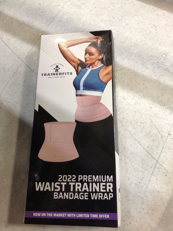 Photo 2 of Body wrap Waist Trainer I TRAINERFITS Waist Wrap for Weight Loss, Postpartum Recovery and Gym Accessory I Skin Tone Stomach wrap and Body wrap for Under Clothing Transparency
