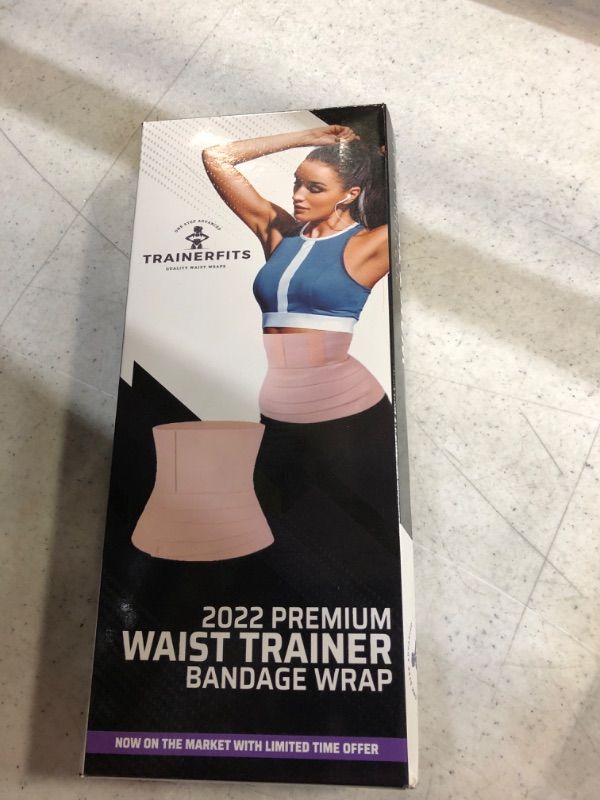 Photo 2 of Body wrap Waist Trainer I TRAINERFITS Waist Wrap for Weight Loss, Postpartum Recovery and Gym Accessory I Skin Tone Stomach wrap and Body wrap for Under Clothing Transparency