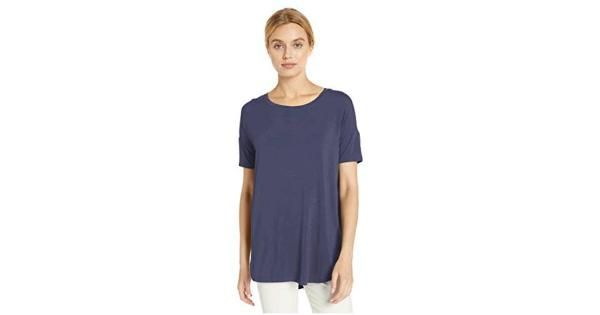 Photo 1 of Amazon Essentials Women's Jersey Relaxed-Fit Short-Sleeve Drop-Shoulder Scoopneck Tunic - LARGE -