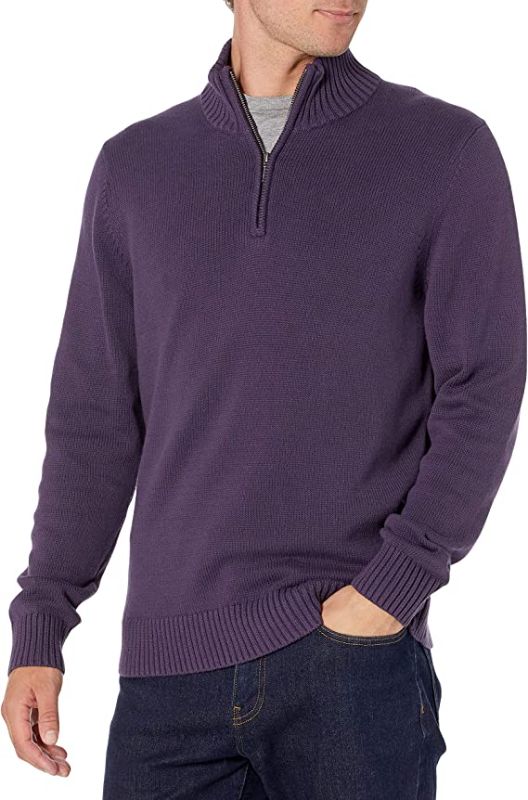 Photo 1 of Goodthreads Men's Soft Cotton Quarter-Zip Sweater - XS -