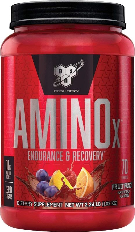 Photo 1 of BSN Amino X Muscle Recovery & Endurance Powder with BCAAs, 10 Grams of Amino Acids, Keto Friendly, Caffeine Free, Flavor: Fruit Punch, 70 servings - EXP 08/2024 -