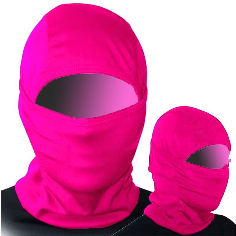 Photo 1 of Ski Mask for Men Balaclava Face Mask UV Protection for Men Women Sun Hood Tactical Lightweight Ski Motorcycle Running Riding Pink