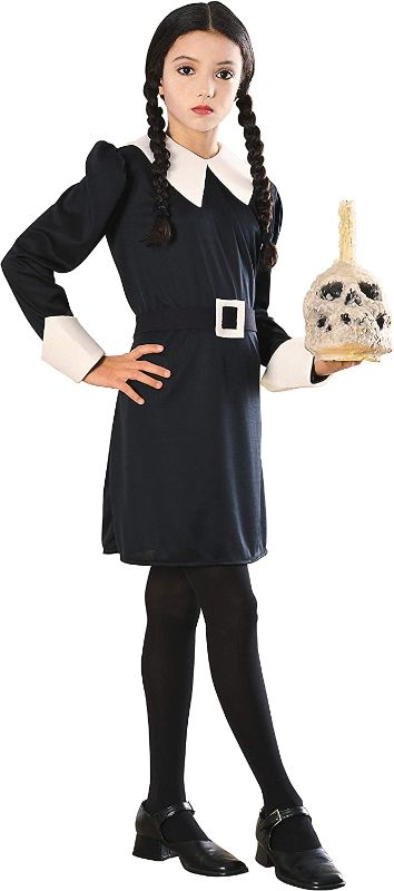 Photo 1 of Addams Family Child's Wednesday Addams Costume, Medium, Black/White
