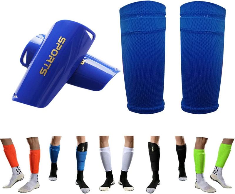 Photo 1 of Youth Soccer Shin Guards for Kids Child with Sleeves Soccer Shin Pads and Shin Guard Sleeves Calf Sleeves Protective Gear for Boys Girls Kids Youth Teenagers Adult  SIZE  S 3'3" - 3'11"
