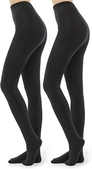 Photo 1 of G&Y 2 Pairs Fleece Lined Tights for Women - 100D Opaque Warm Winter Pantyhose  SIZE M/L  -- FACTORY SEALED --
