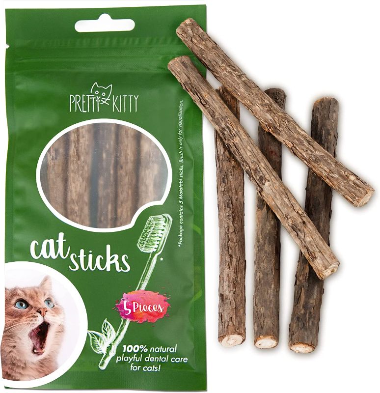 Photo 1 of 2CT Matatabi Cat Chew Sticks: 5X Matatabi for Cat Dental Care – Silvervine Sticks for Cats, Cat Dental Chews for Cat Teeth Cleaning – PrettyKitty Cat Toy
