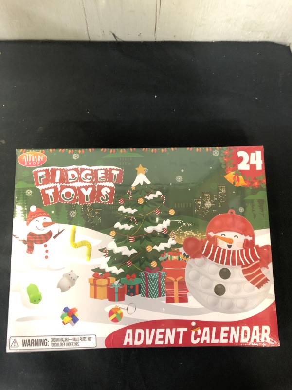 Photo 2 of Advent Calendar 2022 Fidget Toys Bulk Sensory Pop Toys Christmas Countdown Gift 24 Days of Suprise for Kids Boys Girls Toddler Teens Fidget Toy Advent Calendar Red