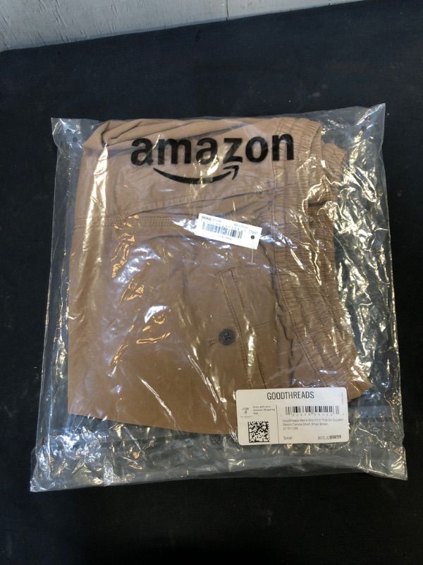Photo 1 of Goodthreads Men's Slim-Fit 5" Pull-on Comfort Stretch Canvas Short Small Khaki Brown ** FACTORY SEALED ** 