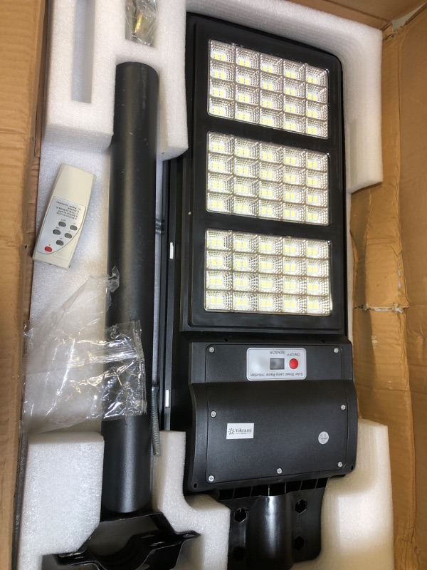 Photo 2 of 300W Solar Street Lights Outdoor,30000LM 240 LEDs, Dusk to Dawn Solar with Motion Sensor and Remote Control, Flood Light, Suitable for courtyards, Gardens, Streets, Basketball Courts wall garage porch