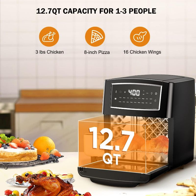 Photo 3 of Air Fryer, Air Fryer Oven, 18 in 1 Convection Oven, 12.7QT Small Toaster Oven For Pizza, Roaster, Air Fry, Bake, Dehydrate, Countertop Oven With 10 Accessories
